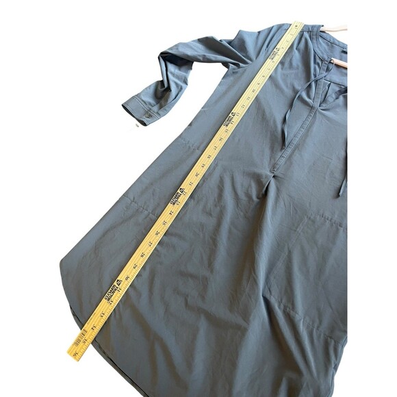 Prana Natassa Dress Women's Sz S Gray Charcoal Roll Tab Sleeve Shift‎ - Picture 11 of 12